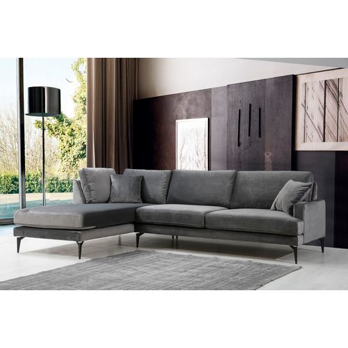 Atelier Del Sofa Kutna garnitura PAPIRA, antracit, lijevi kut, Papira Corner Left (Chl+3R) - Anthracite slika 2