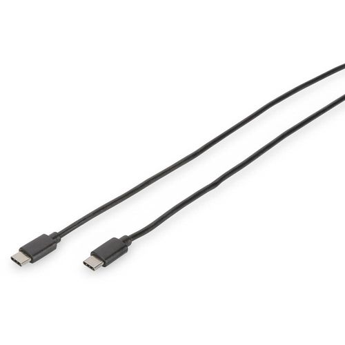 Digitus USB kabel USB 3.2 gen. 1 (USB 3.0) USB-C® utikač, USB-C® utikač 1.00 m crna okrugli, utikač primjenjiv s obje strane, dvostruko zaštićen DB-300138-010-S slika 1