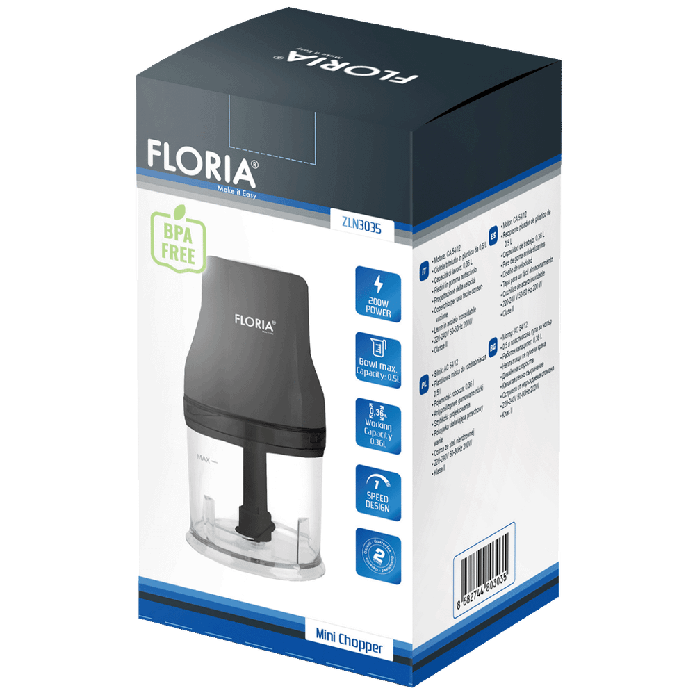 Floria Sjeckalica, 1 brzina, posuda 500 ml, 200 W - ZLN3035 slika 2