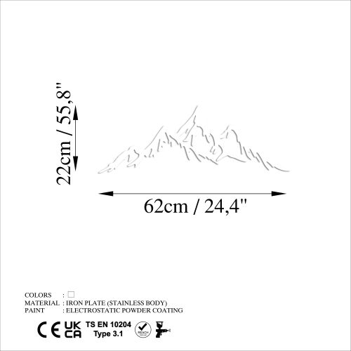 Wallity Metalna zidna dekoracija, Full Mount And Mountain - 4 slika 6