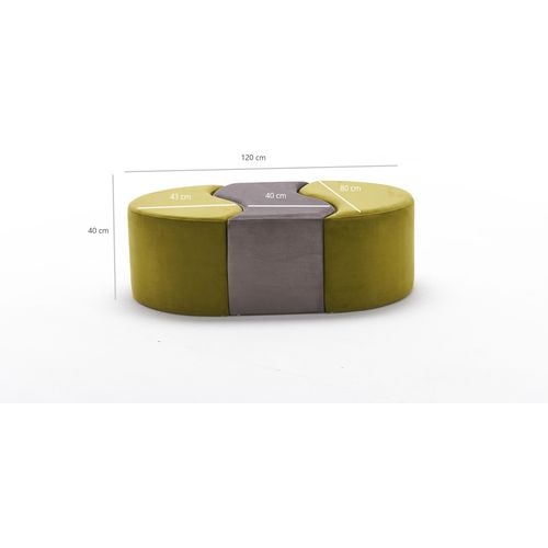 Atelier Del Sofa Tabure, zelena Mink, Alya Puf - Green, Mink slika 7