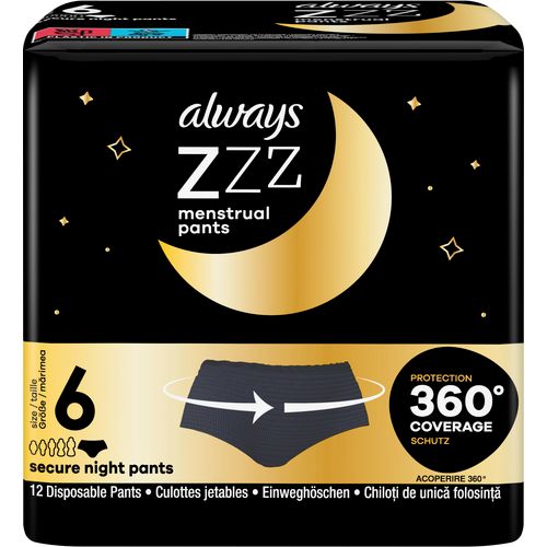 Always ZZZ menstrualne gaćice, veličina S/M, 12 komada slika 1