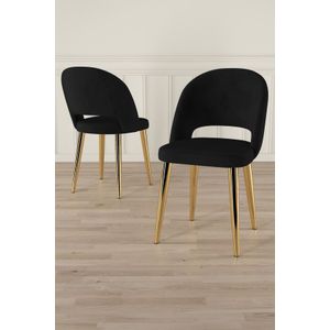 Set Stolica (4 Komada) Pane - Boje: Crna, Zlatna, Crno-Zlatna