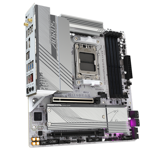 Gigabyte B650M A ELITE AX ICE AM5, B650, Supports AMD Ryzen 7000 Series Processors, 4x DDR5, 1* PCIe 5.0 x4 and 1* PCIe 4.0 x4 M.2 Connector slika 5