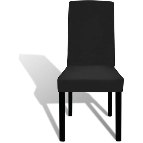 Ravne rastezljive navlake za stolice 6 kom crne slika 7