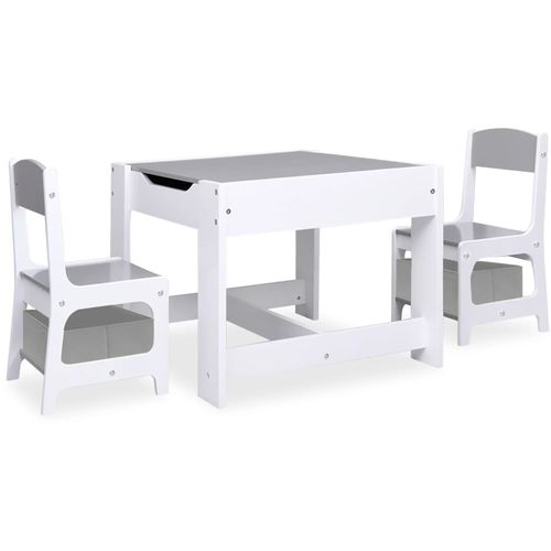 Dječji stolić s 2 stolice bijeli MDF slika 2