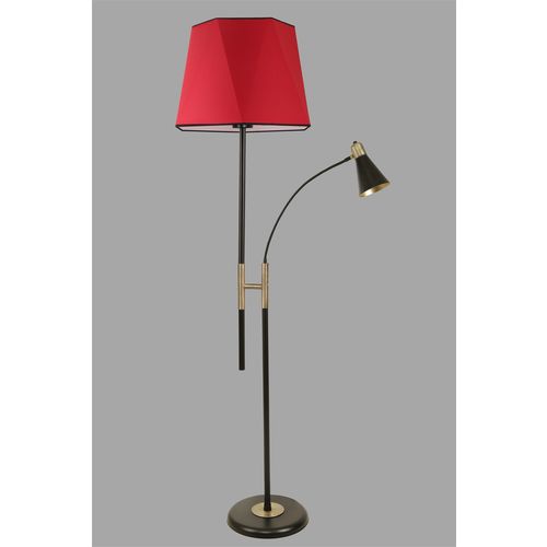 Forza Siyah Lambader Altıgen Kırmızı Abajurlu Red Floor Lamp slika 2