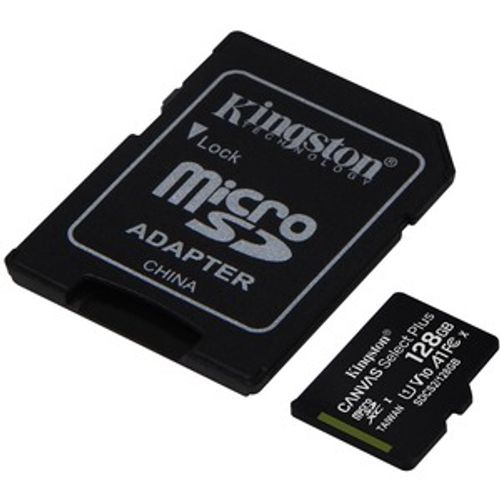 Kingston SDCS2/128GB MicroSD 128GB, Canvas Select Plus, Class 10 UHS-I U1 V10 A1, Read up to 100MB/s, w/SD adapter slika 2