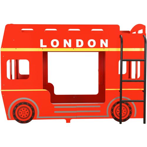 Krevet na kat londonski autobus crveni MDF 90 x 200 cm slika 15