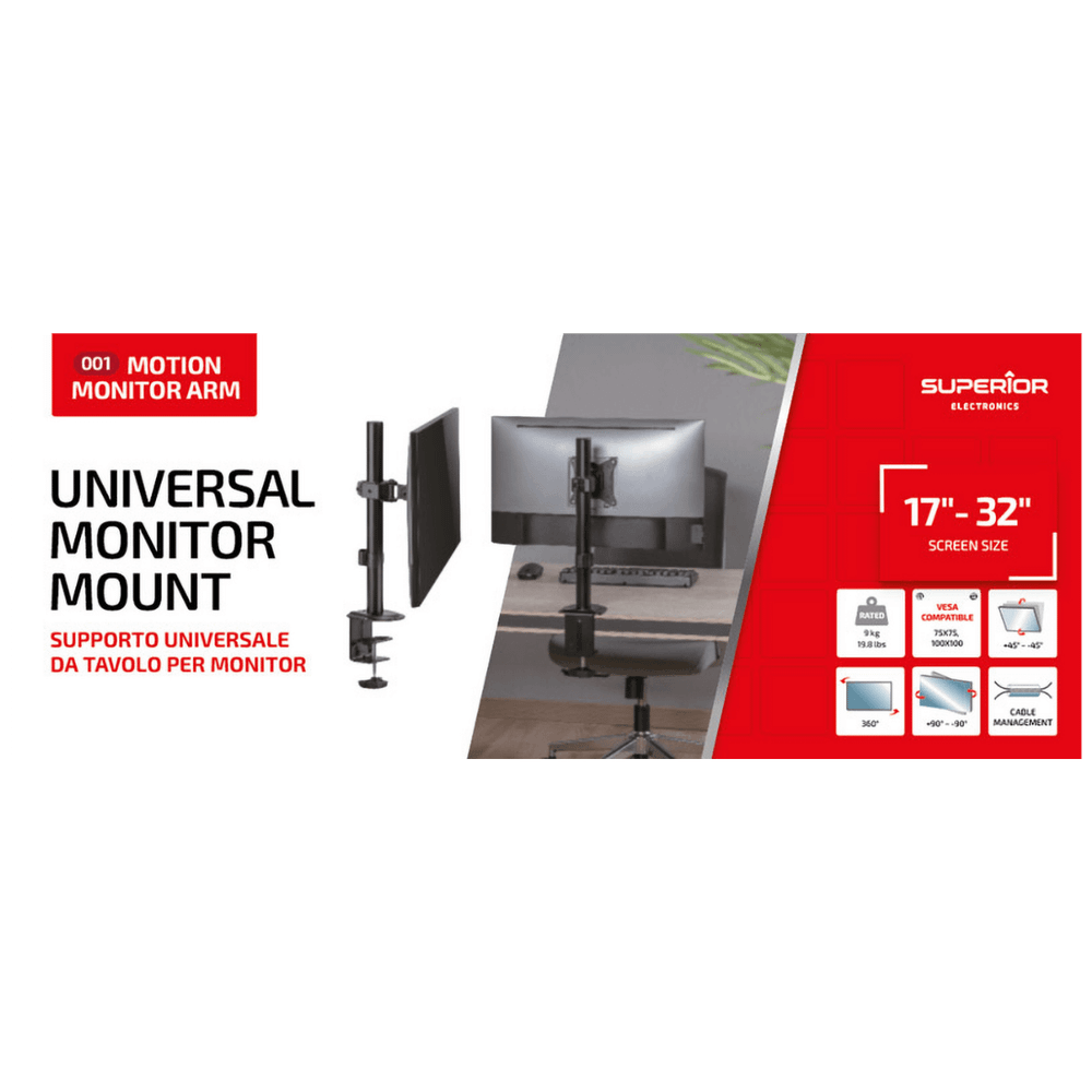 Superior Stolni nosač za LCD monitor, 17" - 32" - Monitor Mount 17 - 32, single slika 2