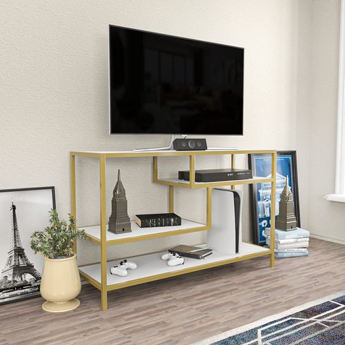 Robbins - Gold, White Gold
White TV Stand slika 2