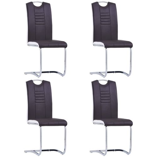 Konzolne blagovaonske stolice od umjetne kože 4 kom smeđe slika 14