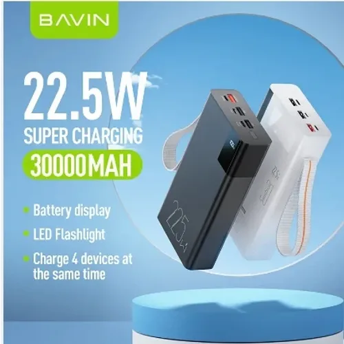 Bavin Power bank 30000mAh 22.5W QC3.0 crna slika 1