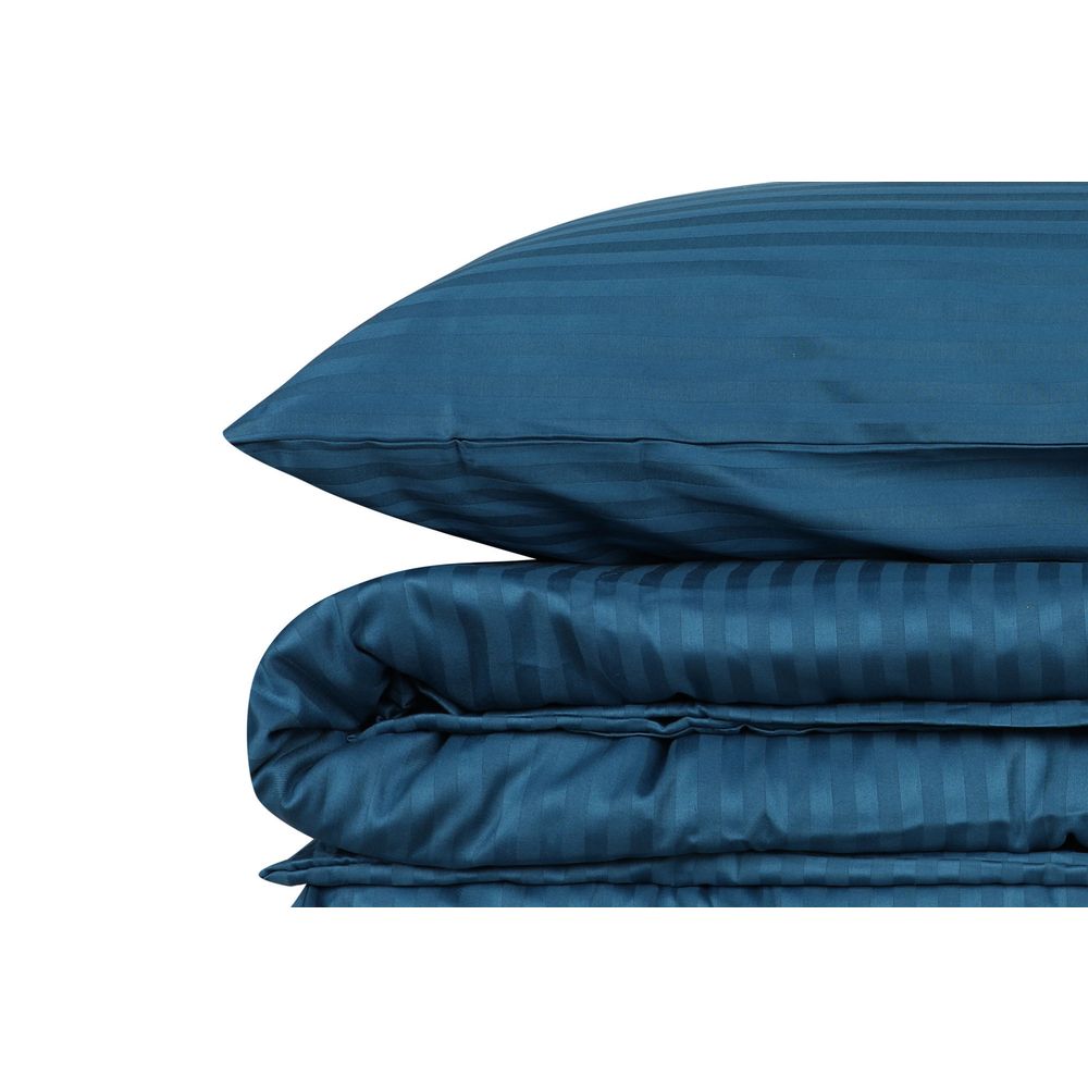 Stripe - Blue Blue Satin Double Quilt Cover Set (DE) slika 4
