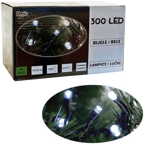 300 LED, lanac, bijelo svjetlo, 8 funkcija slika 1