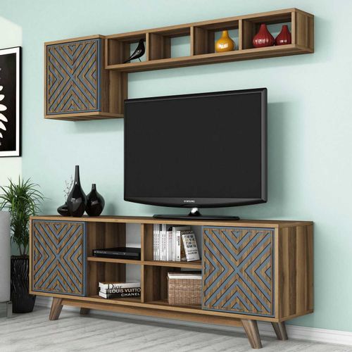 Woody Fashion TV jedinica, İnci - Walnut, Blue slika 3