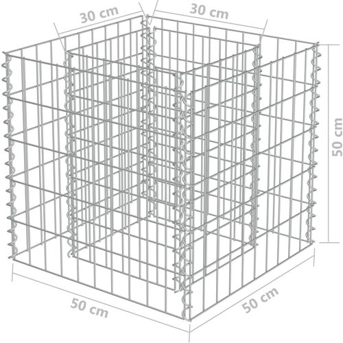 Gabionska sadilica od pocinčanog čelika 50 x 50 x 50 cm slika 15