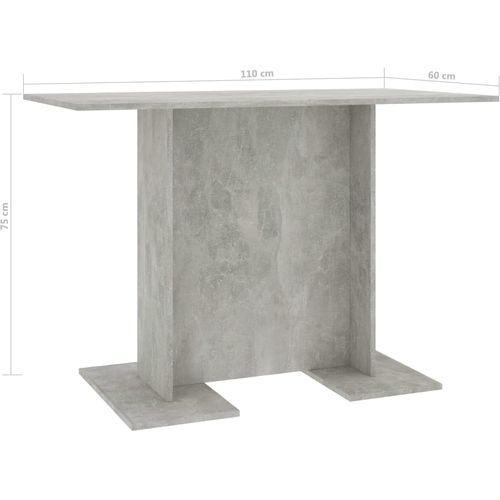 Blagovaonski stol siva boja betona 110 x 60 x 75 cm od iverice slika 16