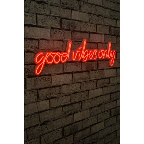 Wallity Good Vibes Only - Crveno Dekorativno Plastično Led Osvetljenje slika 3