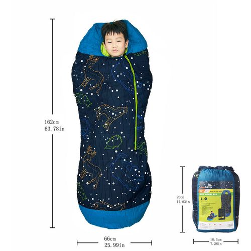 ACE CAMP DJEČJA VREĆA ZA SPAVANJE GLOW-IN-THE-DARK KIDS MUMMY BLUE slika 1