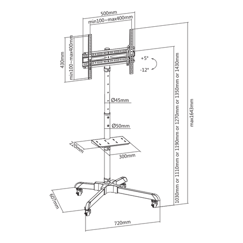 Sbox podni mobilni stalak SBOX FS-224-2 slika 8