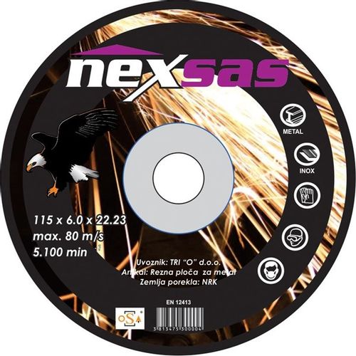 NEXSAS brusna ploča za metal 115x6x2 slika 1