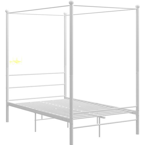 Okvir za krevet s nadstrešnicom bijeli metalni 120 x 200 cm slika 8