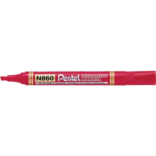 Marker permanentni PENTEL N860-B crveni kosi vrh, pakiranje 12/1 slika 1