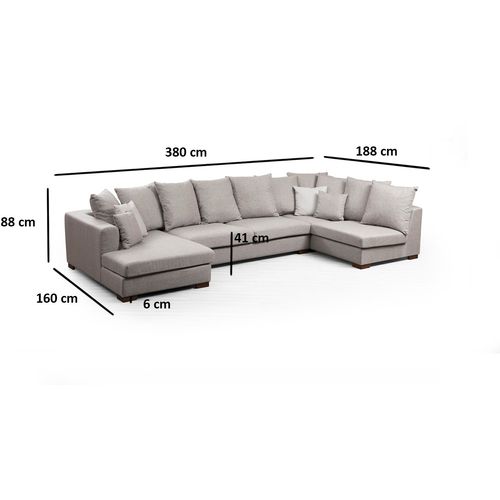 Atelier Del Sofa Kutna garnitura COLORADO, bež, Colorado Corner slika 7