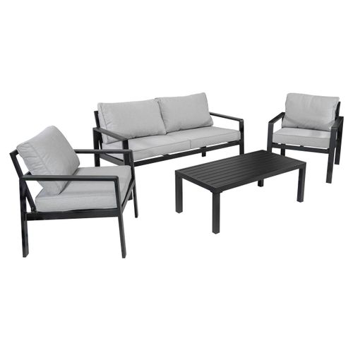 Aluminijski vrtni namještaj Sofa + dvije fotelje + stol - sivo  slika 4