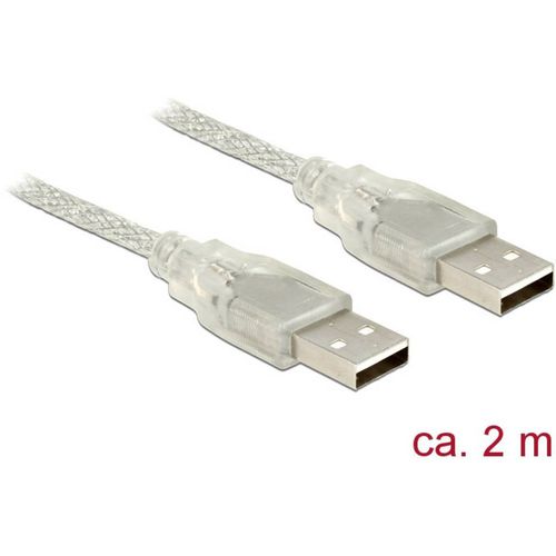 Delock USB kabel USB 2.0 USB-A utikač, USB-A utikač 2.00 m prozirna s feritnom jezgrom 83889 slika 1