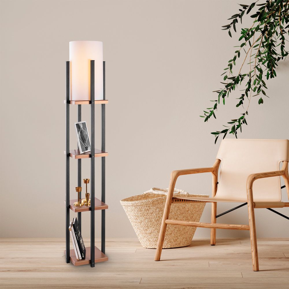 Elegantna Stajaća Lampa - Crna, Bakrena slika 1