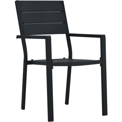 Vrtne stolice 2 kom crne HDPE s izgledom drva slika 20