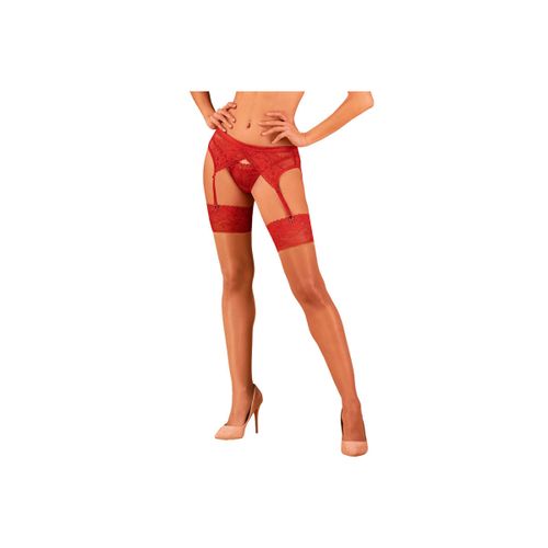 OBSESSIVE - LACELOVE STOCKINGS RED M/L slika 1