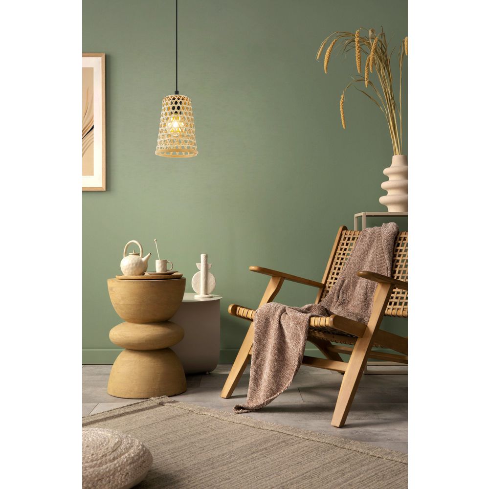 Eglo visilica 'Claverdon' - crna drvena lampa sa E27 utičnicom, promjer 180 mm slika 7