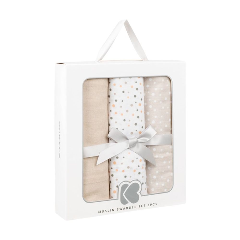 Kikka Boo Muslin set za povijanje Dots Beige 100x100cm, 3kom slika 1