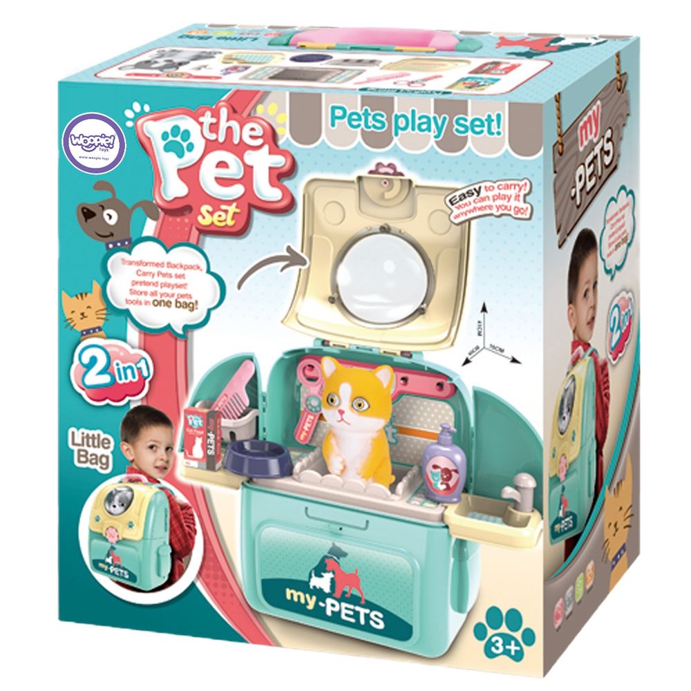 Woopie kitten portable beauty salon 2u1 u ruksaku za transport slika 10