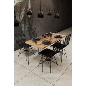 Hanah Home Nmsymk001  Oak
Black Table & Chairs Set (5 Pieces)