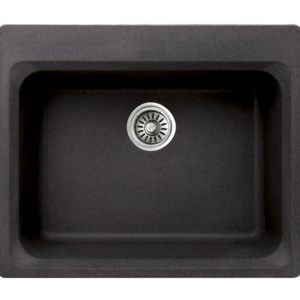 Inter Ceramic sudoper usadni pravokutni 52x62x21 cm + sifon, granit crni