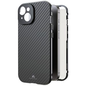 Maska &amp;quot,360° Glass&amp;quot, za Apple iPhone 15, Real Carbon Black Rock 360° Glass etui Apple iPhone 15 karbon crna boja