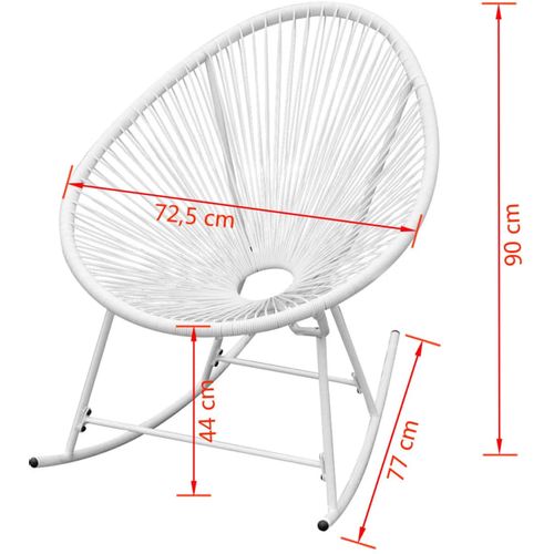 Vrtna stolica za ljuljanje od poliratana bijela slika 10