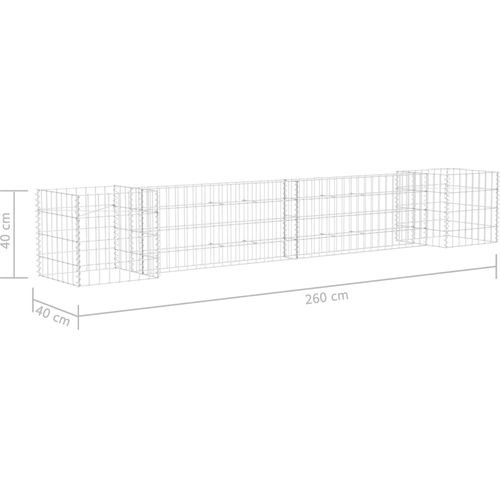 Gabionska sadilica u H-obliku od čelične žice 260 x 40 x 40 cm slika 5