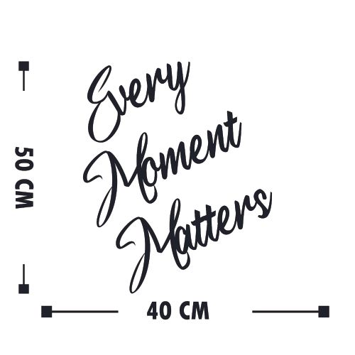 Dekorativni Drveni Zidni Ukras 'Every Moment Matters' Crni slika 3