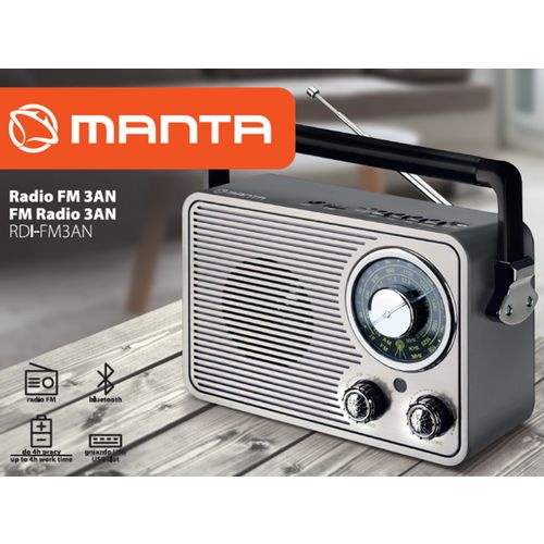 MANTA radio FM, USB, microSD, DC, baterija RDI-FM3AN slika 1