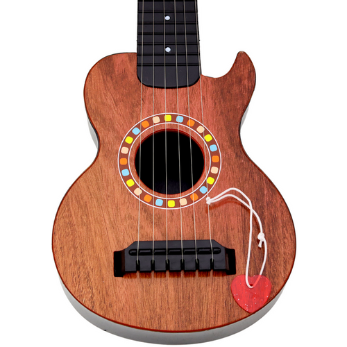 Dječja igračka gitara - Smeđa drvena trzalica slika 2