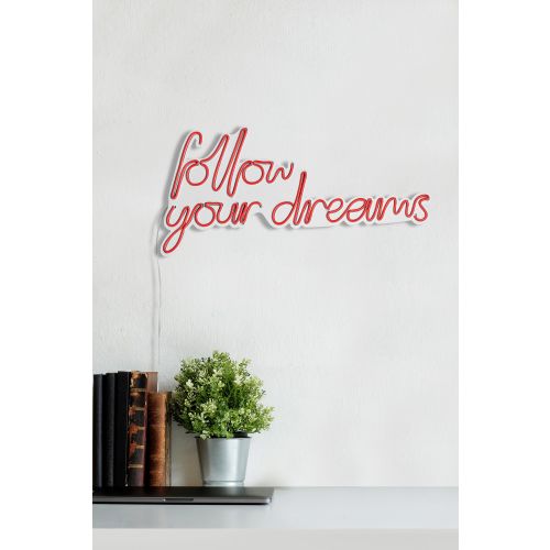 Follow Your Dreams - Crvena Dekorativna Plastična LED Rasveta slika 5