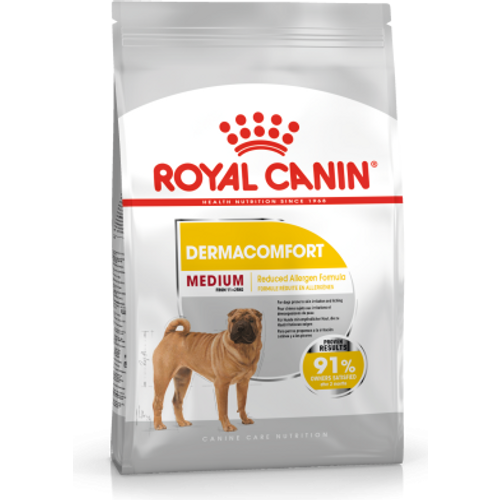 ROYAL CANIN CCN Medium Dermacomfort, potpuna hrana za odrasle i starije pse srednje veliki pasmina (od 1 do 25 kg) - stariji od 12 mjeseci, skloni iritaciji kože i češanju,  12 kg slika 1