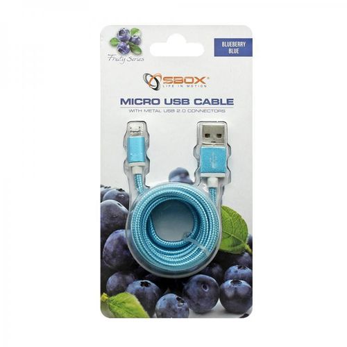 KABEL SBOX USB->MICRO USB M/M 1,5M Blister BLUE slika 1