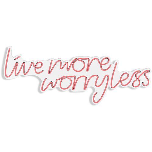 Wallity Ukrasna plastična LED rasvjeta, Live More Worry Less - Pink slika 6