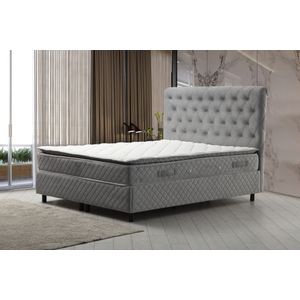 Sonata Set 90 x 190 v2 - Grey Grey Single Mattress, Base & Headboard